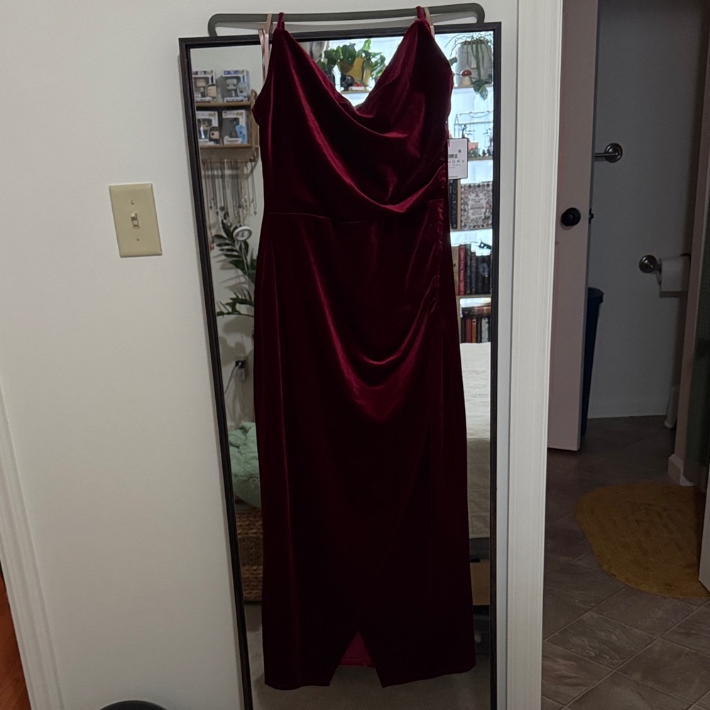 Burgundy Velvet Dress